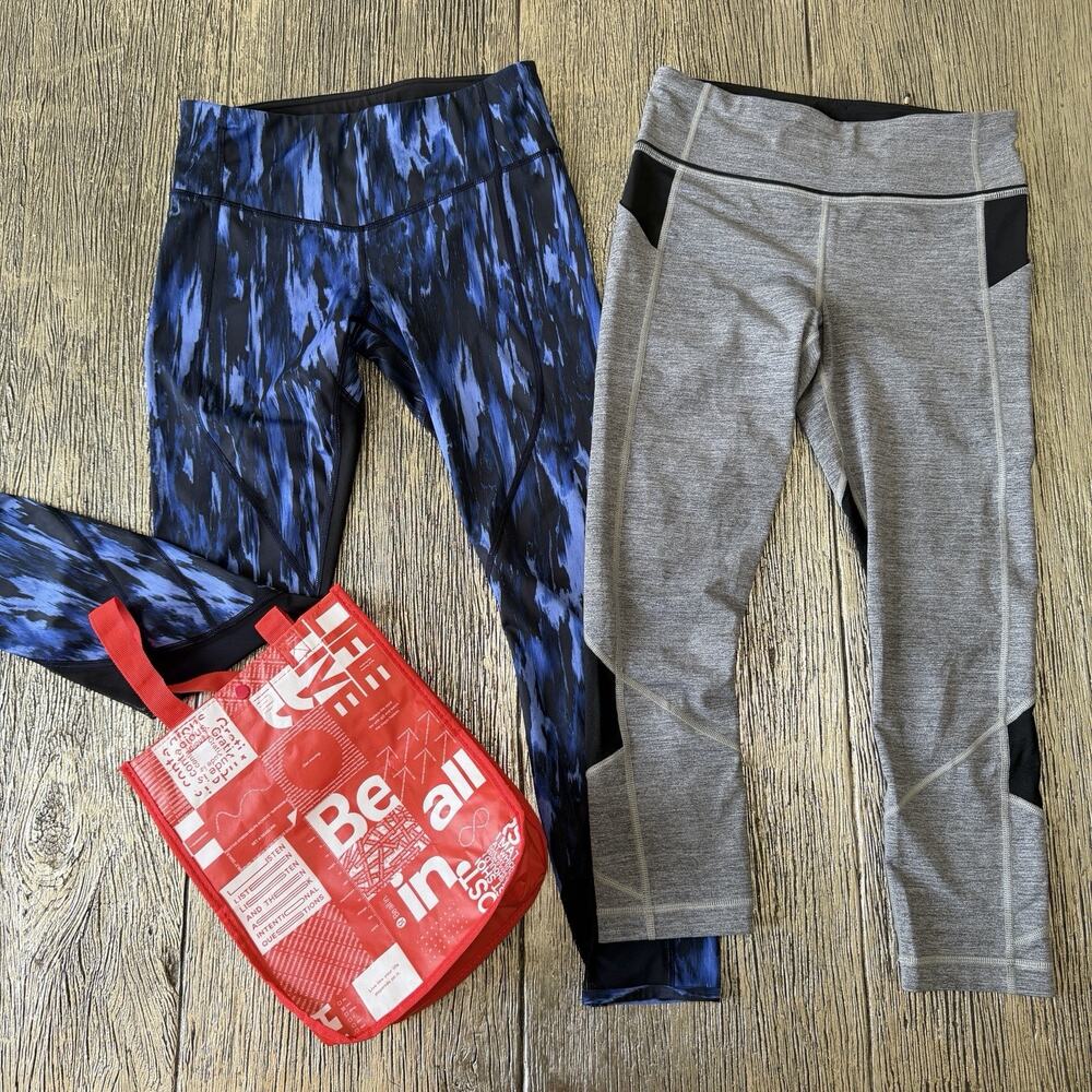 Lululemon Bundle of 2 Leggings All Meshed up Sz 6 + Bonus Reusable Bag - 3 Items